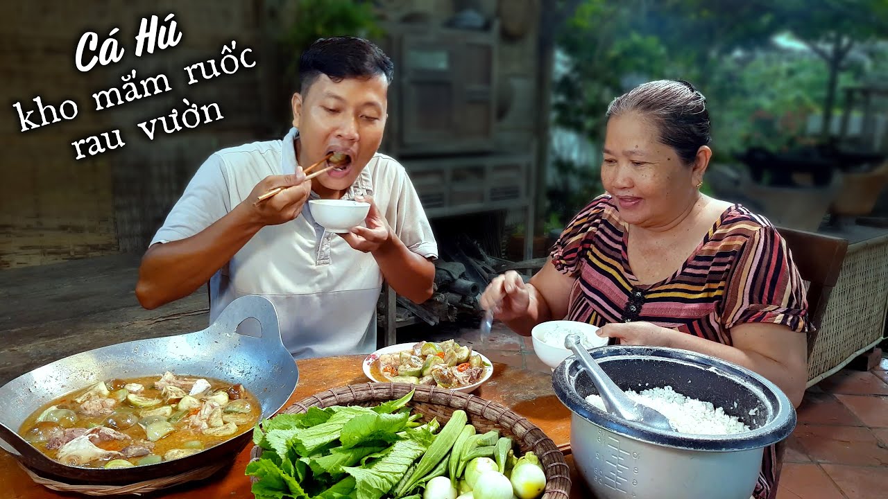 Cá Hú Kho Mắm Ruốc + Rau Vườn